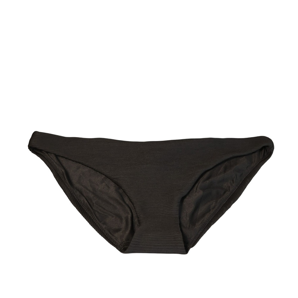 H&M Ribbed Bikini Bottom Swimwear Womens Size 8 Black Beach Poolside Neutral NWT